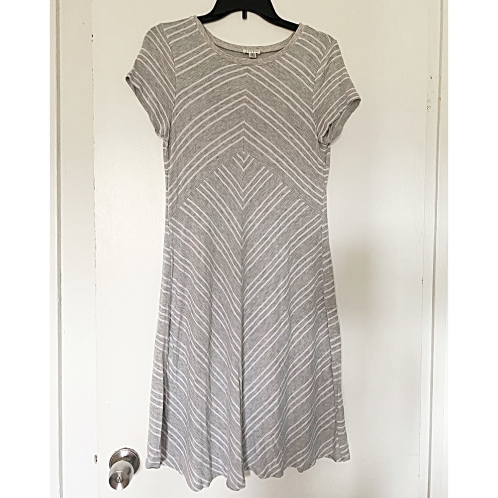 Spense Grey and White Striped Dress